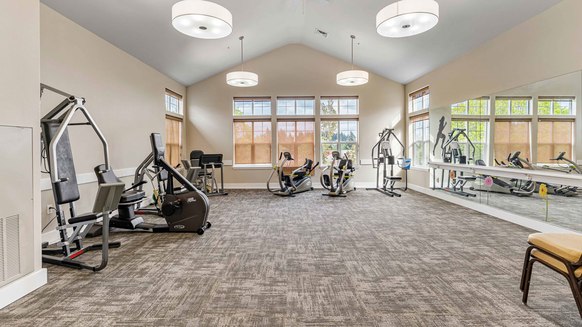 The fitness center at Glenmoore