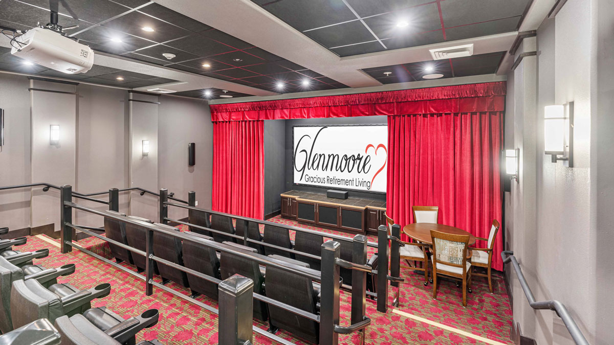 The theater room at Glenmoore